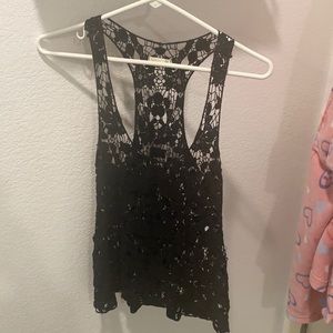 Black lace tank top.